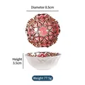 Piattino per salse in ceramica giapponese con motivo mandala marrone e bordi ondulati - Piattino per salsa (8,5 cm) / No. 1 (Rosso retrò)