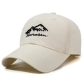 Quick-dry cream white baseball cap with Narason mountain embroidery and laser-cut vents - Adjustable / Beige