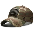 Cappello da baseball tattico mimetico foresta con toppa bandiera USA e visiera curva - Mimetico Giallo
