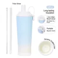 Blue gradient 830ml insulated bottle with ceramic liner, Tritan straw and magnetic handle - 830ml / Gradient A