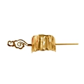 Close-up of golden metal hair clip featuring intricate moiré patterns and textured finish - 1044-16 Cloud Pattern hairpin