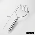 Stainless steel wavy potato masher with non-slip handle, size 23.5cm x 9.2cm - Wave Shape Masher