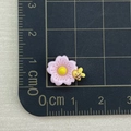 Pink resin flower charm with small yellow bee on grid mat for nail art and jewelry making - Pink Cherry Blossom