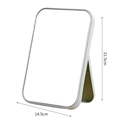 Portable white folding makeup mirror with stand, sized 21.5cm by 14.5cm for tabletop - Large Nordic Blue (Thickened)