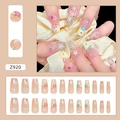 Y2K press-on nagels met kleurrijke sterren, strass en parels, set van 24 stuks - Z920 Millennium Dubbele Sterren (Lijm Type)