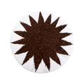 Boheems rond geweven rotan wanddecoratie met bruin en wit spiraalpatroon - Stijl B