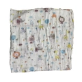 Couverture d'emmaillotage en mousseline pour bébé avec motifs éléphant et girafe - Animaux du Zoo