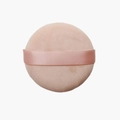 Borla de polvo de maquillaje redonda en terciopelo rosa-beige con asa de satén - Color Piel sin Bolsa / Color Piel