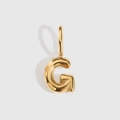 Elegant 14K gold plated puffed balloon letter G pendant charm for jewelry making - Letter G / Gold