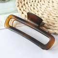 Elegant tortoiseshell brown hollow square hair claw clip in a stylish glossy finish - Yellow Tortoiseshell