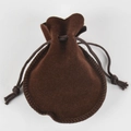 Brown velvet jewelry pouch with drawstring closure for storage and organization - 7x9cm / Coffee