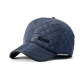 Berretto da baseball trapuntato da uomo con paraorecchie caldi e fodera in pile blu scuro - Blu navy