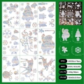 Détails de 9 stickers de Noël holographiques arc-en-ciel en tailles variées - Style Renne Sapin De Noël (XC2302)