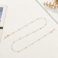 Rose gold beaded chain strap for glasses and face masks with adjustable silicone loops - Rose Gold