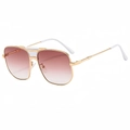 Occhiali da sole aviator retrò con montatura in oro e lenti sfumate marroni - Occhiali da sole / Montatura Oro Bianco Lente Rossa
