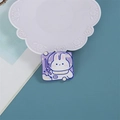 Cute white bunny in purple spacesuit acrylic badge pin with number 100 for bag decor - Diver Bunny