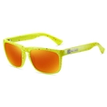 Classic fluorescent yellow and red splatter sports sunglasses with orange mirror lenses - H7/Neon Green Frame Red Dots/Orange Red Lens