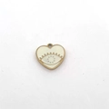 18K gold plated heart charm with white enamel and golden eye motif for DIY jewelry - White Heart