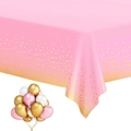 Pink party tablecloth with elegant rose gold foil polka dots for wedding celebrations - Pink Gold Dots