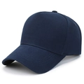 Minimalist navy blue oversized baseball cap in premium cotton twill with curved brim - Adjustable / Navy Blue