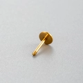Goudkleurige roestvrijstalen labret-stud met platte achterkant en schroefdraad - 6mm Staaflengte / 0,8mm Dunne Staaf - Goudkleur