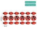 Red candy Christmas ornaments with white dots and glitter, 6-pack PVC tree pendants - Bright Red Five-Dot Candy (6 Pcs/Set)