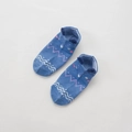 Detailed view of blue cotton socks with cartoon fox design and 3D decorative ears - Blue Pig/Fox