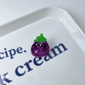 Cute purple eggplant hair claw clip made of acetic acid resin with marble texture - Eggplant