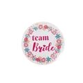 Floral Team Bride bachelorette party tinplate badge with colorful wreath design - Flower Team Bride