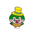 Pin's en émail clown de dessin animé avec chapeau jaune et cheveux verts sur métal - Cheveux Verts avec Chapeau Haut de Forme Jaune Clown