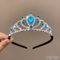 Elegant 12cm silver alloy tiara headband with sky blue crystals and rhinestones - 37# Blue Crystal Style (12cm)