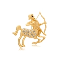 Vintage gold Sagittarius brooch with sparkling crystals and bow and arrow design - Sagittarius