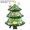 Christmas tree foil balloon with Merry Christmas print and bells, size 62x110cm - Christmas Tree with Lights / 62x110cm