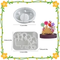 Stampi in silicone per portacandele pasquali con misure per creazione di resina fai da te - Stile E Inserto Floreale + Base Rotonda