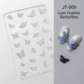 Moule en silicone papillon 3D JT-009 pour bijoux en résine DIY et décoration d'ongles - Moule en silicone haute transparence JT-009 (Papillon plume de luan)