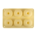 6-cavity light yellow silicone donut mold for baking cookies and mini cakes - Yellow