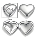 Stainless steel heart locket with love engraving, 23mm x 19mm size dimensions - A128-Love Cursive