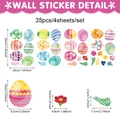 Dettagli delle dimensioni per adesivi murali pasquali con uova e fiori - Stile Uova di Pasqua Multicolore (UV24Y11168T_T) / 20x30cm*4 Fogli