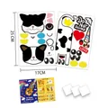 DIY 3D animal door hanger kit with cat and cow stickers and foam pads for kids - Cat Style / 170x250mm