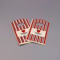 Mini plastic gift bags with red heart and black vertical stripes for jewelry packaging - No.102-Red Black White Stripe Heart