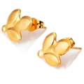 Golden clover-shaped stainless steel earring studs with hanging loops for DIY jewelry making - 06 Gold (Clover Leaf)