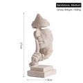 Modern sandstone abstract Silence Is Golden sculpture ornament, height 27cm, weight 580g - Silence Is Gold - Medium (Sandstone)
