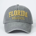 Gorra de béisbol gris lavado vintage con bordado amarillo de Florida 1985 en algodón suave - Gris