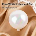 Pure white iridescent ball cake topper with pearlescent finish and 5cm diameter size - 5cm Milky White Ball 1Pc