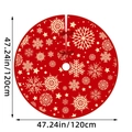 Classic red 120cm Christmas tree skirt with snowflake prints and bow ties - Snowflake Pattern Red