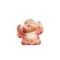 Cute pink little monk resin figurine sitting and yawning for desktop home decoration - 1222-3 Stretching Monk (Small)