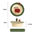 5.5 inch creative ceramic apple bowl with 3D miniature forest tree and house decoration - 5.5 Inch Hand-kneaded Bowl-Apple