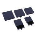 Dark blue drawer jewelry box set with black sponge lining and ribbon pull handles - Dark Blue Linen