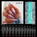 Size chart for XXXL clear full cover extra long stiletto press on nail tips 240pcs - Clear - Round Tips - H104-9