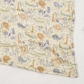 Soft muslin cotton swaddle blanket with lion and elephant animal patterns - Beige Animal Forest